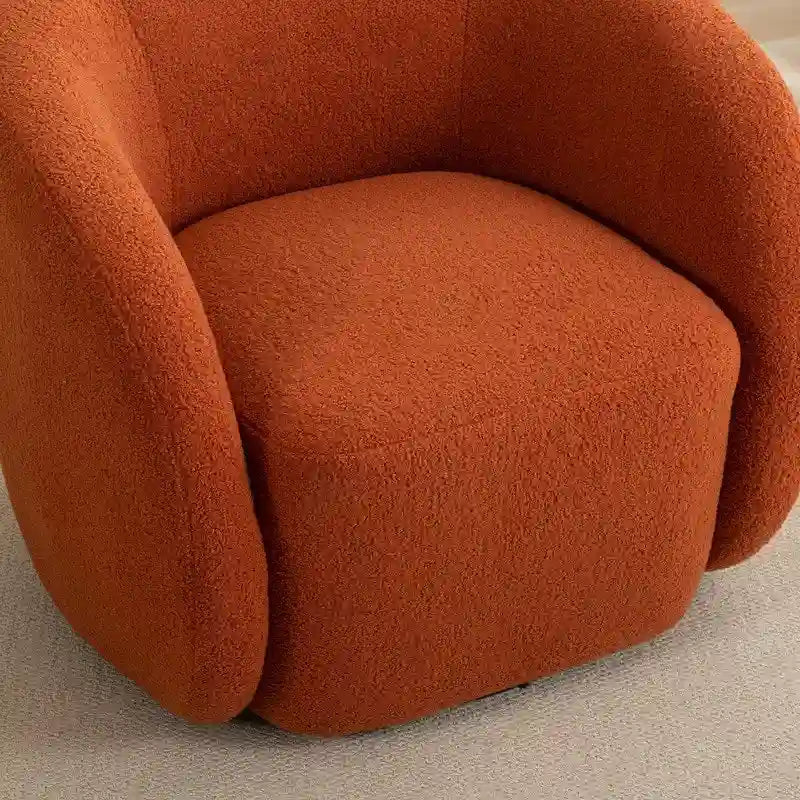 Upholstered Barrel Accent Chair with 360-Degree Swivel