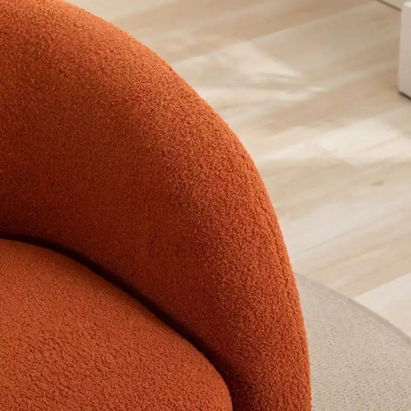 Upholstered Barrel Accent Chair with 360-Degree Swivel