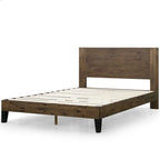 Struttura letto a piattaforma in legno marrone con testiera