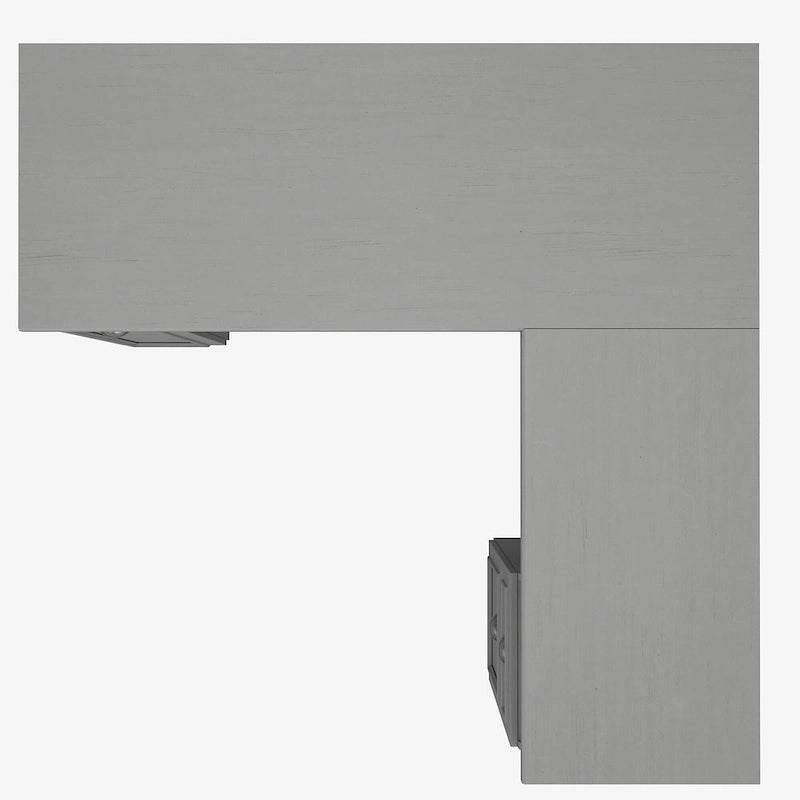 60-Inch L-Shaped Desk with Drawers and Storage Cabinet