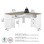 60-Zoll L-förmiger Schreibtisch mit Schubladen und Stauraumschrank