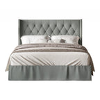 Button-Tufted Upholstered Panel Bed