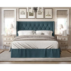 Button-Tufted Upholstered Panel Bed