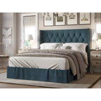 Button-Tufted Upholstered Panel Bed