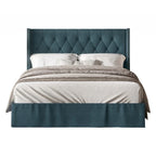 Button-Tufted Upholstered Panel Bed