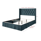Button-Tufted Upholstered Panel Bed