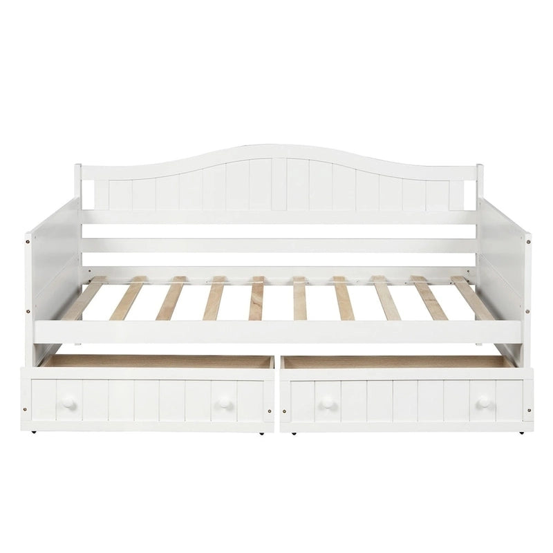 Einzelbett aus Holz mit 2 Stauraumschubladen