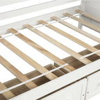 Einzelbett aus Holz mit 2 Stauraumschubladen