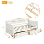 Einzelbett aus Holz mit 2 Stauraumschubladen