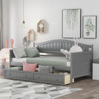 Einzelbett aus Holz mit 2 Stauraumschubladen