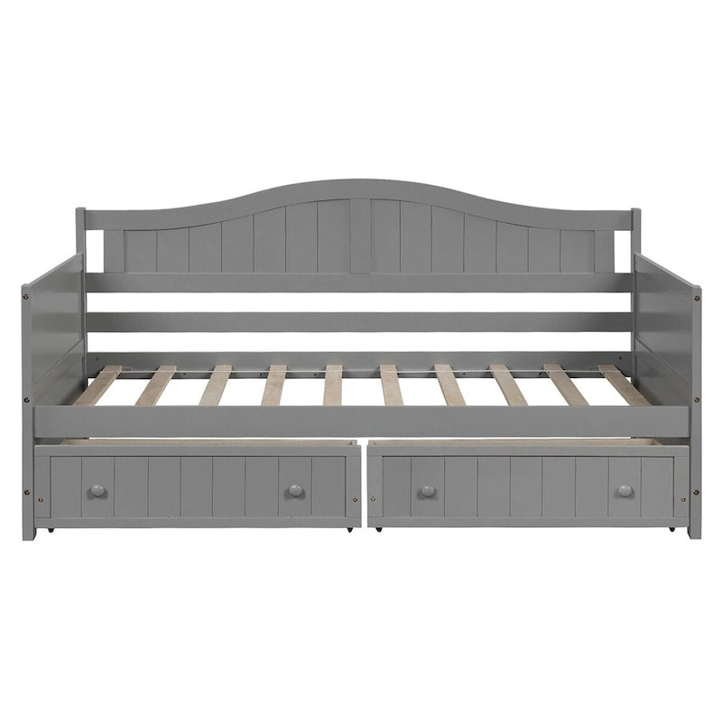 Einzelbett aus Holz mit 2 Stauraumschubladen