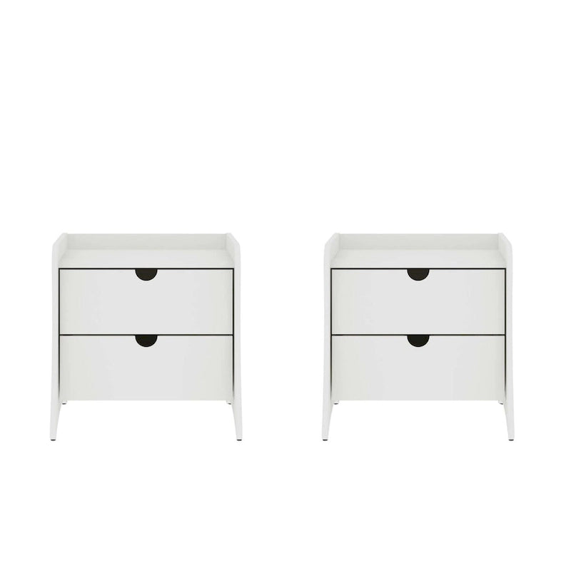 Comodino moderno della metà del secolo con 2 cassetti