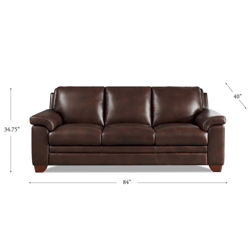 Sofa z wysokogatunkowej skóry z bokami i tyłem z dopasowanej skóry