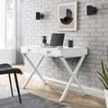 42-Inch Computer Desk with Drawers and Solid Wood Legs