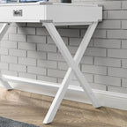 42-Inch Computer Desk with Drawers and Solid Wood Legs