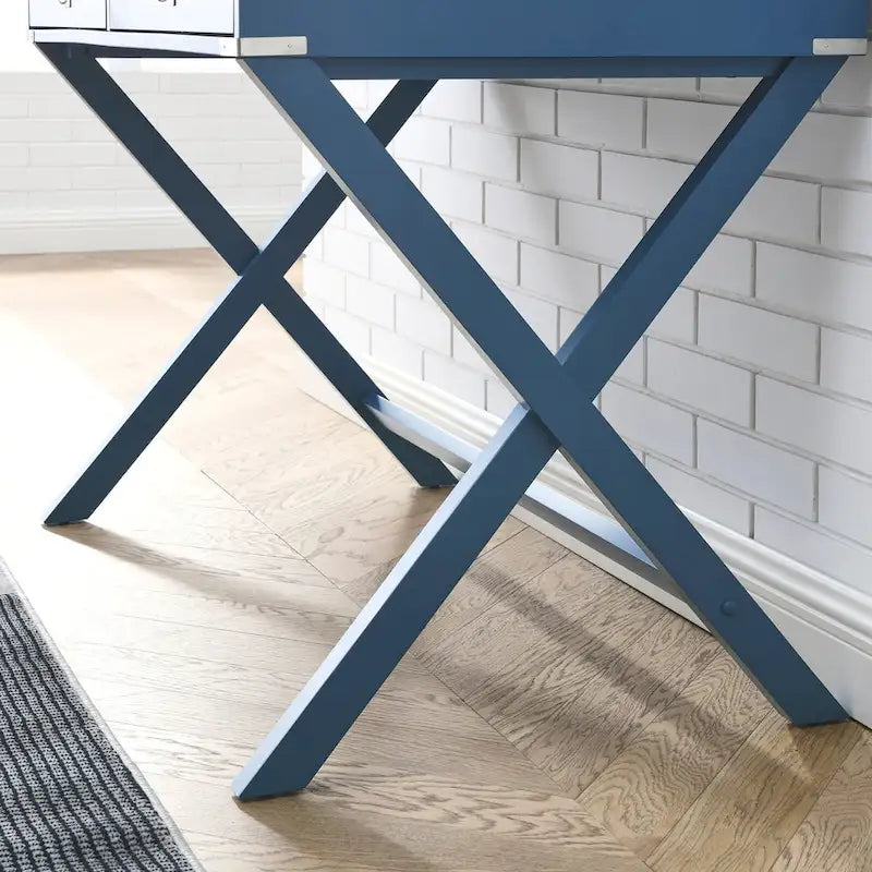 42-Inch Computer Desk with Drawers and Solid Wood Legs