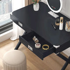 42-Inch Computer Desk with Drawers and Solid Wood Legs