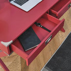 42-Inch Computer Desk with Drawers and Solid Wood Legs