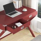42-Inch Computer Desk with Drawers and Solid Wood Legs