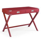 42-Inch Computer Desk with Drawers and Solid Wood Legs