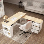 Höhenverstellbarer Homeoffice-Schreibtisch mit Stauraum