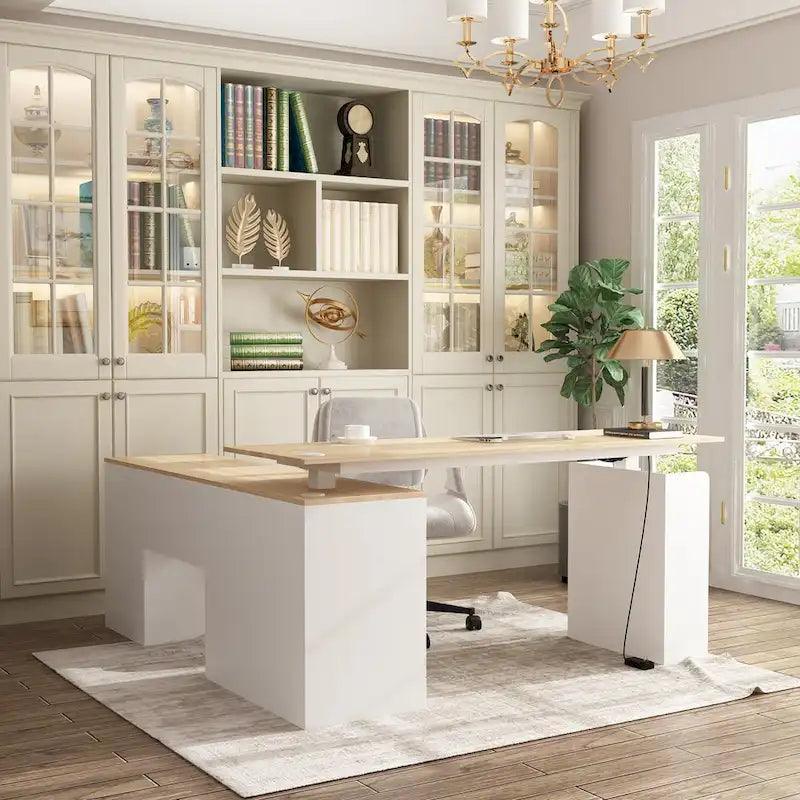 Höhenverstellbarer Homeoffice-Schreibtisch mit Stauraum