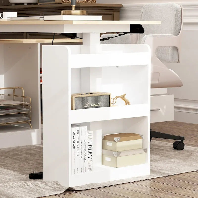 Höhenverstellbarer Homeoffice-Schreibtisch mit Stauraum