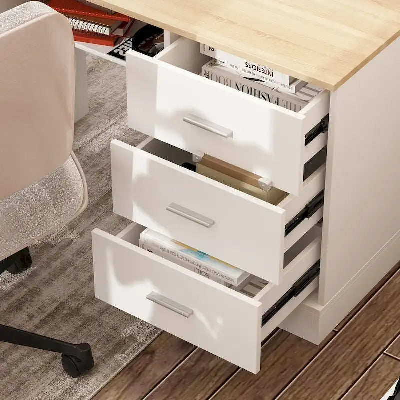Höhenverstellbarer Homeoffice-Schreibtisch mit Stauraum