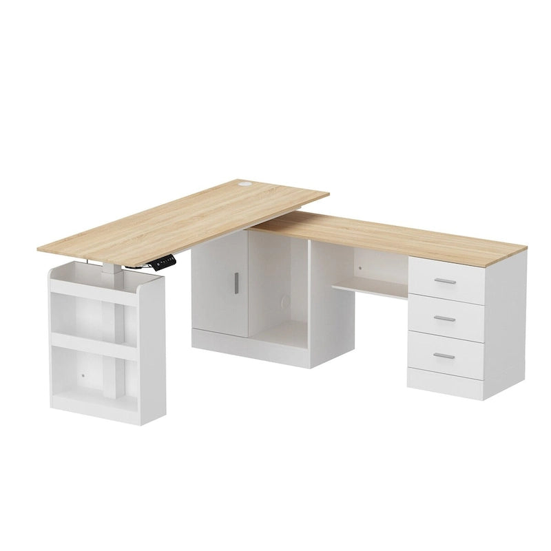 Höhenverstellbarer Homeoffice-Schreibtisch mit Stauraum