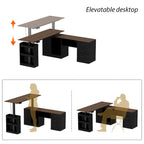 Höhenverstellbarer Homeoffice-Schreibtisch mit Stauraum