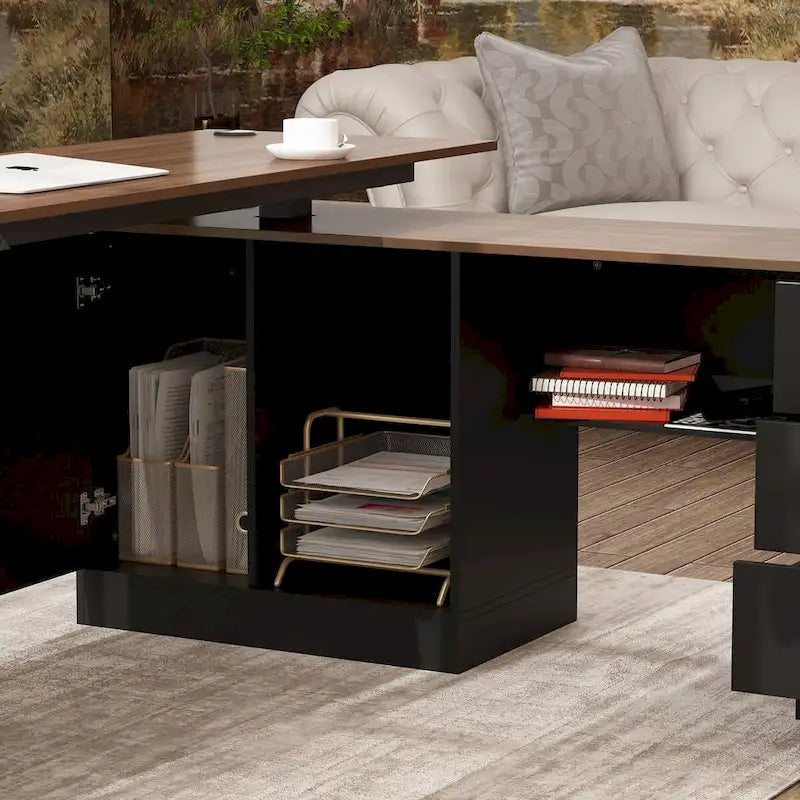 Höhenverstellbarer Homeoffice-Schreibtisch mit Stauraum