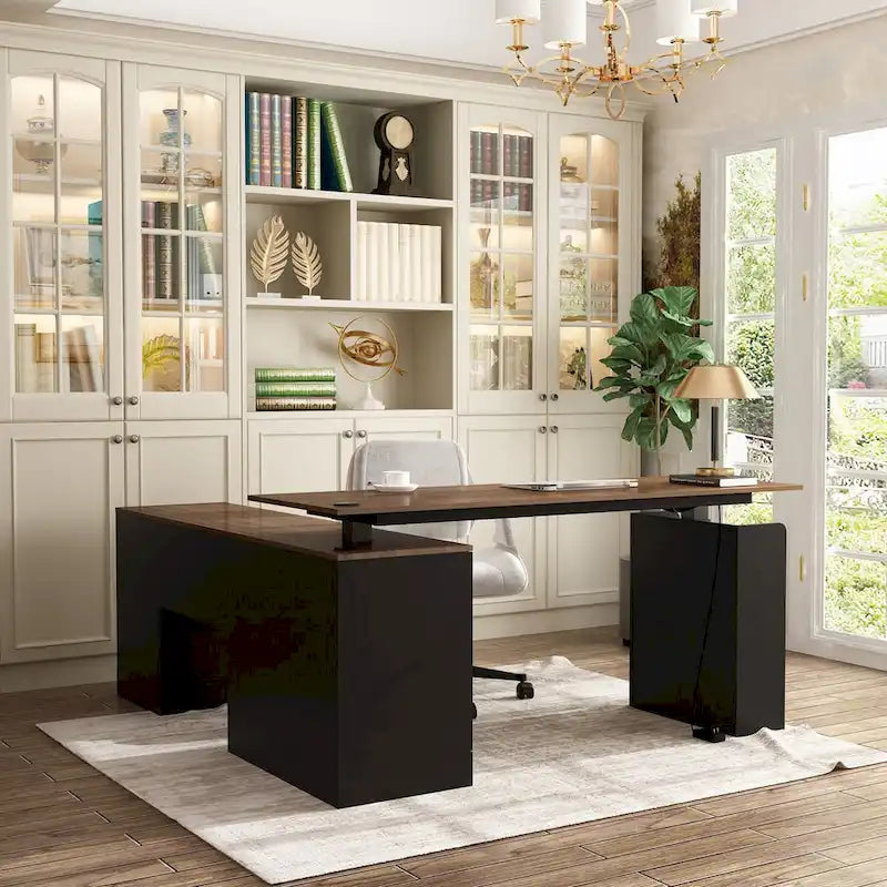 Höhenverstellbarer Homeoffice-Schreibtisch mit Stauraum