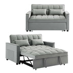 Velvet Convertible Sleeper Loveseat with Side Pockets