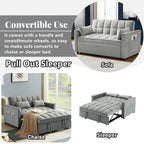 Velvet Convertible Sleeper Loveseat with Side Pockets