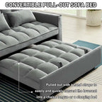 Velvet Convertible Sleeper Loveseat with Side Pockets