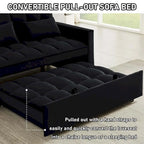 Velvet Convertible Sleeper Loveseat with Side Pockets