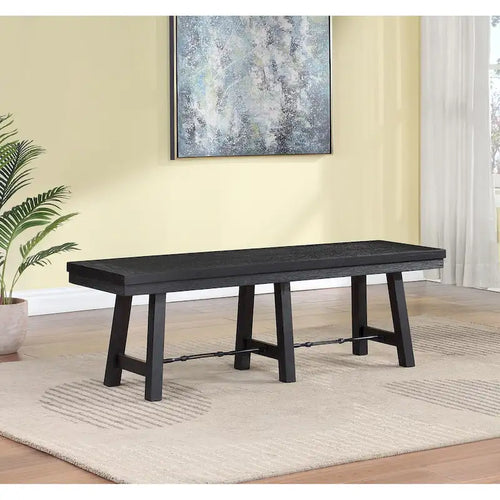 Yesler Black Trestle Dining Bench