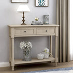 Console Table with Two Drawers and Lower Shelf