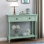 Console Table with Two Drawers and Lower Shelf