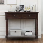 Console Table with Two Drawers and Lower Shelf