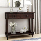 Console Table with Two Drawers and Lower Shelf
