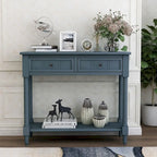 Console Table with Two Drawers and Lower Shelf