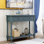 Console Table with Two Drawers and Lower Shelf
