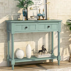 Console Table with Two Drawers and Lower Shelf