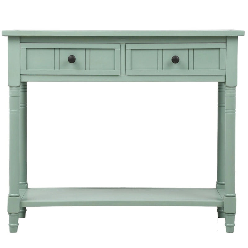 Console Table with Two Drawers and Lower Shelf