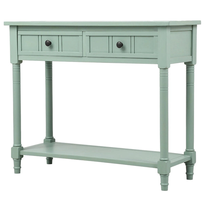 Console Table with Two Drawers and Lower Shelf