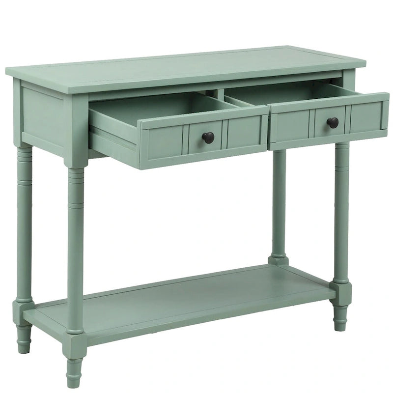 Console Table with Two Drawers and Lower Shelf
