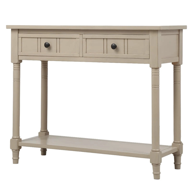 Console Table with Two Drawers and Lower Shelf