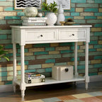 Console Table with Two Drawers and Lower Shelf