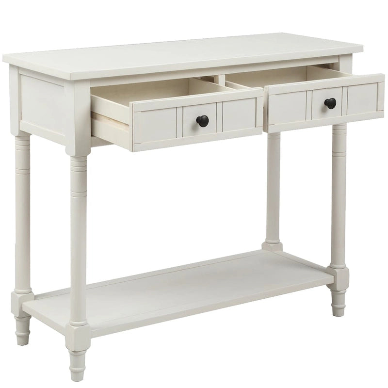Console Table with Two Drawers and Lower Shelf